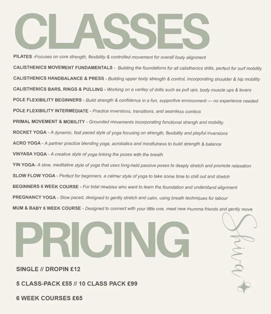 class description and pricing