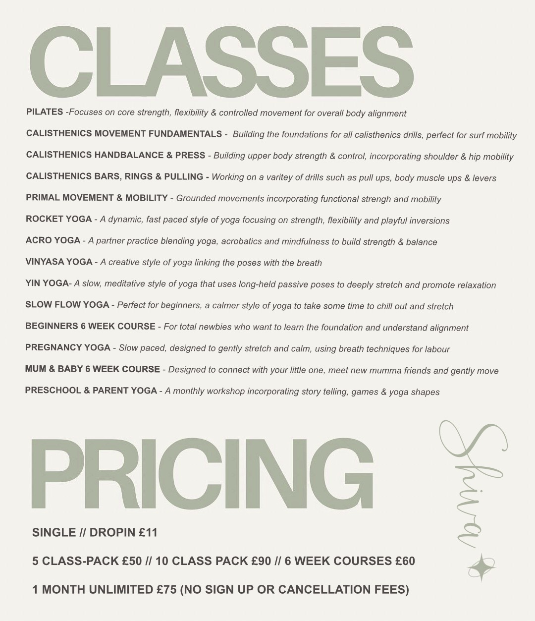 Timetable & Prices 2 MENU